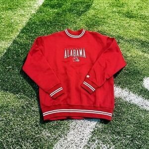 Homefield Alabama Crimson Tide Tri-Stripe Sweatshirt Large Retro Embroidered